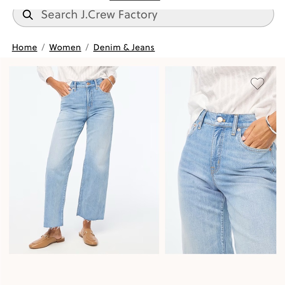 J. Crew Women's Wide Leg Crop Jeans